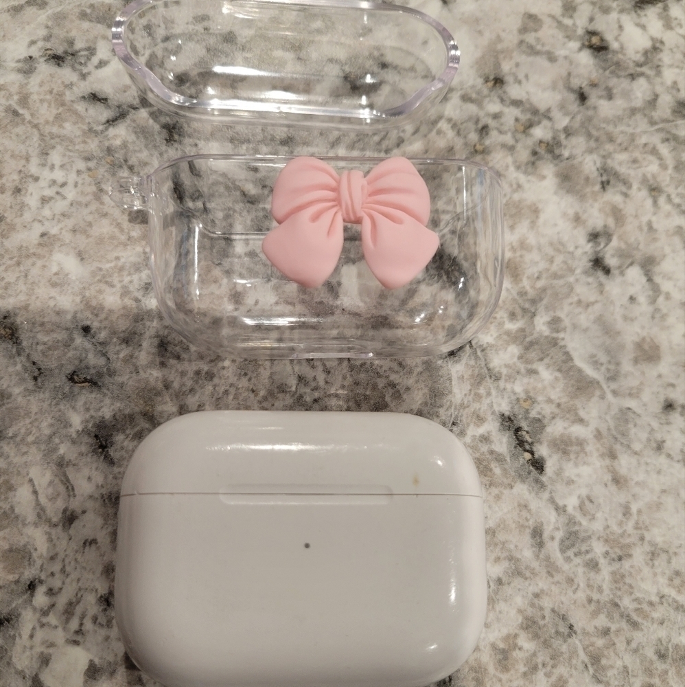 Pink Bow AirPods Pro Case，Beautiful Cute Colorful Bow Design - Picture 3 of 5